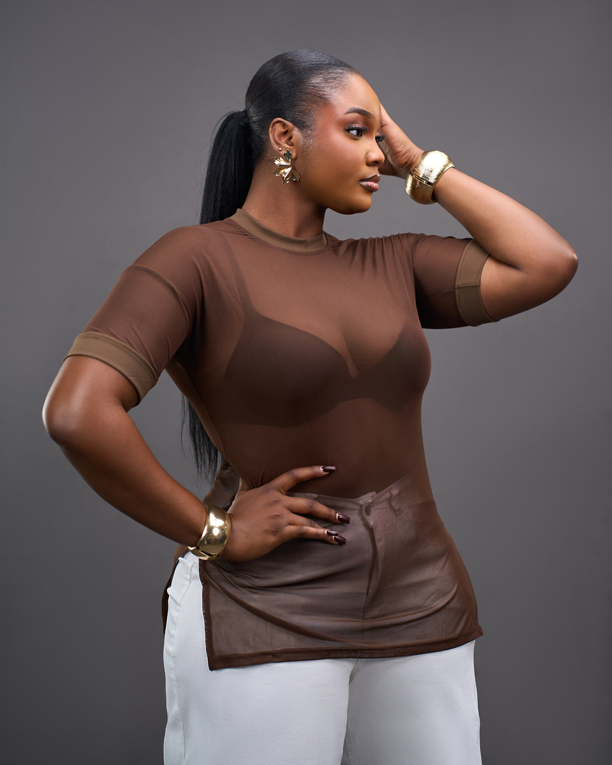 Mesh Roundneck - Brown