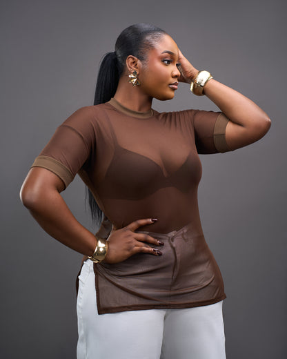 Mesh Roundneck - Brown