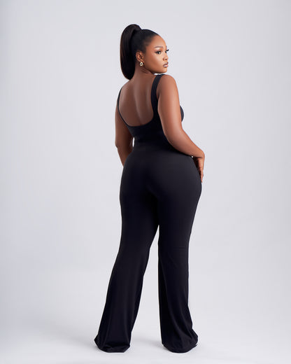Contour Flared Jumpsuit - Black