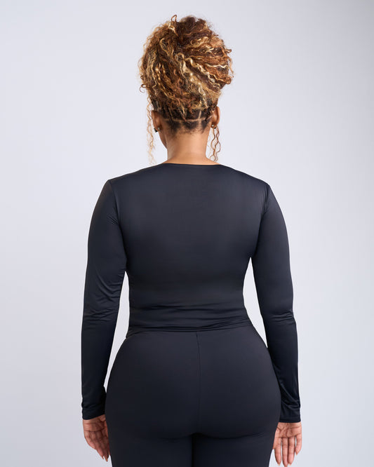 Second Skin Long Sleeve Top - Black