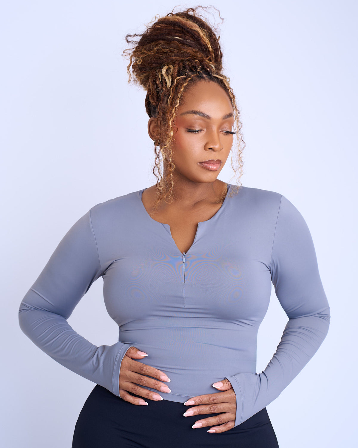 Second Skin Long Sleeve Top - Gray