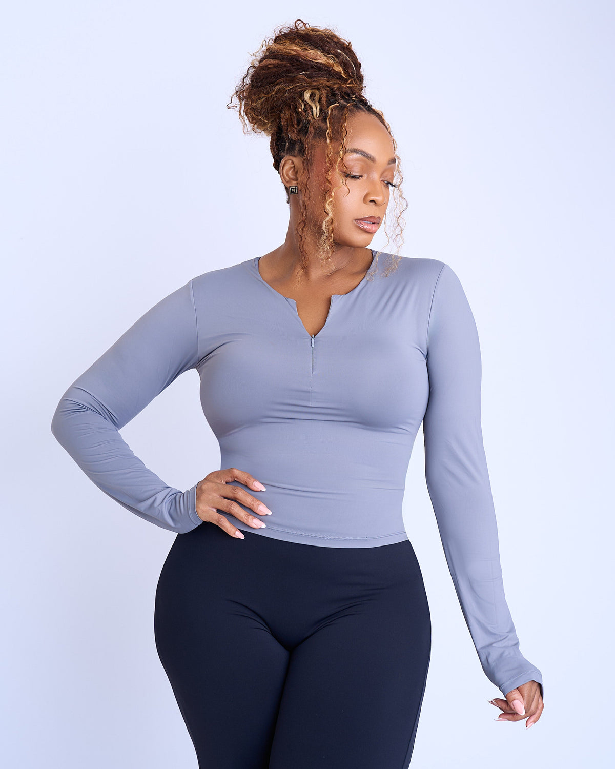 Second Skin Long Sleeve Top - Gray