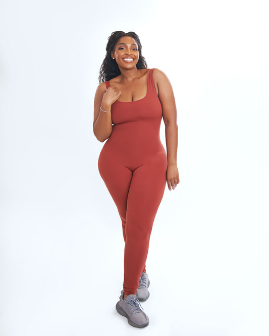 Contour Jumpsuit - Rusty Red