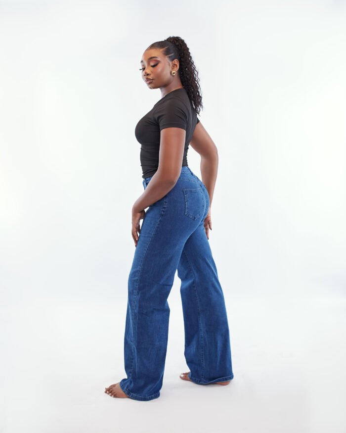 DARK BLUE PLAIN JEANS - Image 4
