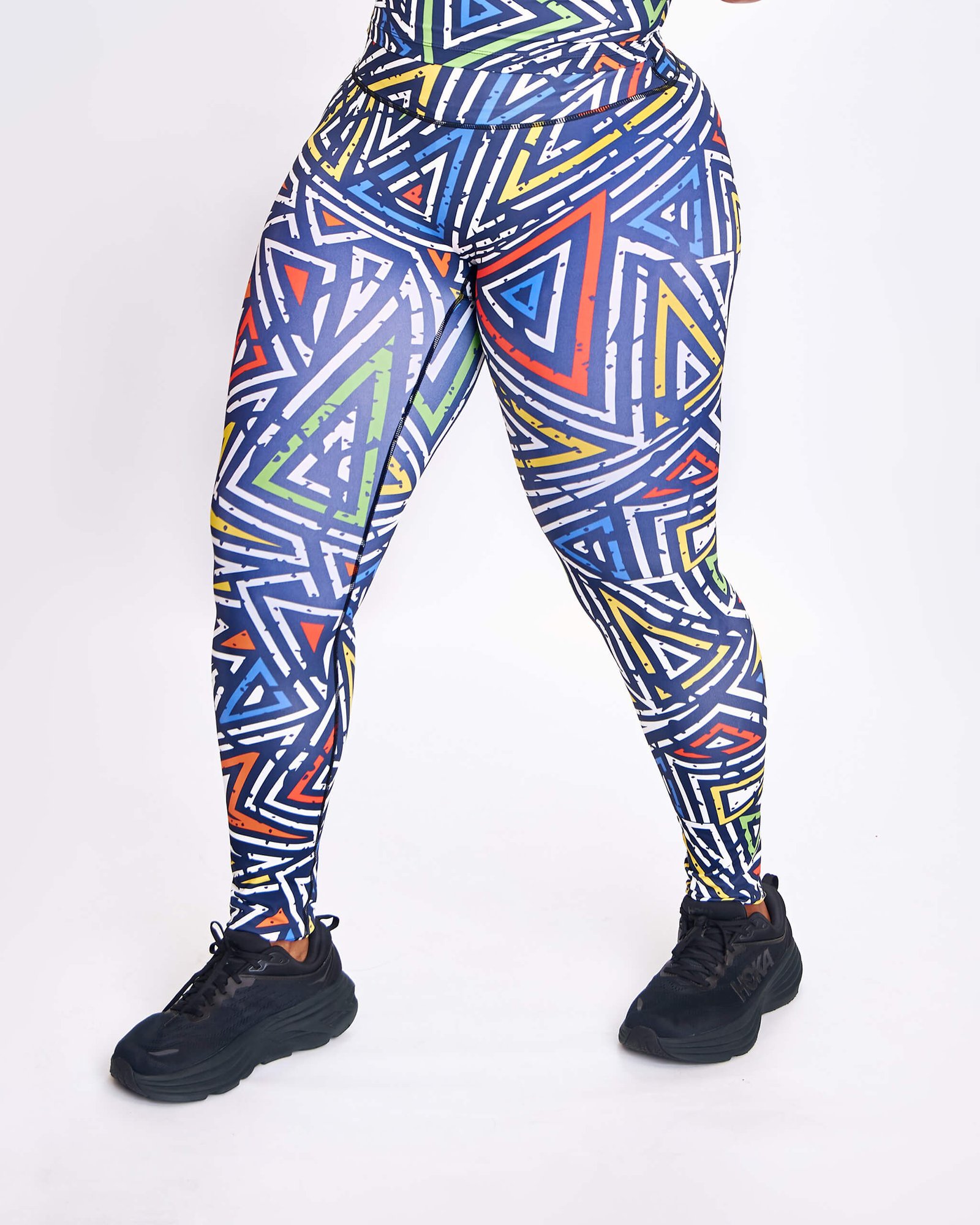 MULTI COLOURED ATHLETIC LEGGINGS (1) MULTICOLOURED ATHLETIC LEGGINGS (SHAPES) - Image 1