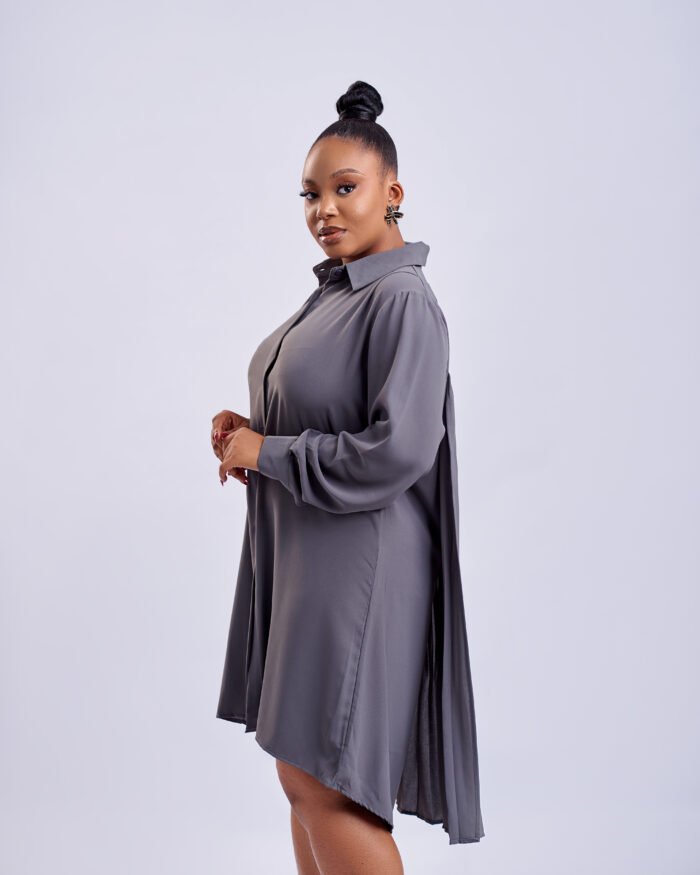 PLEATED SHIRT DRESS - Image 3