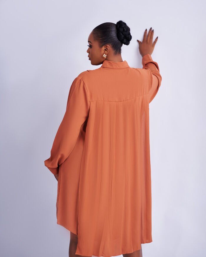 PLEATED SHIRT DRESS - Image 8