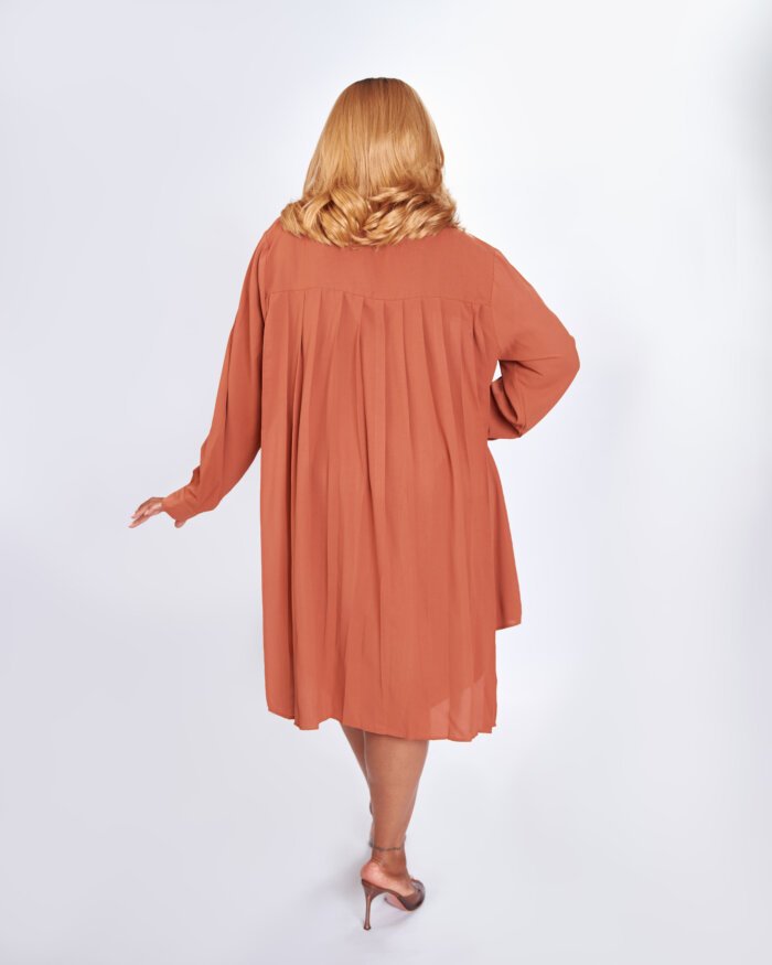 PLEATED SHIRT DRESS - Image 5