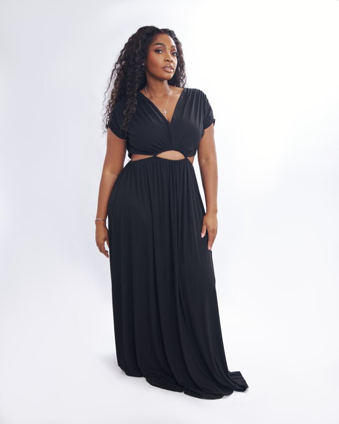 CUT OUT DRESS (BLACK) - Image 3