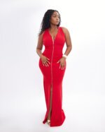 ZIPPED DRESS (RED)