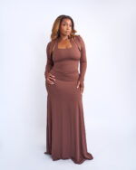 CLASSIC BROWN MAXI SKIRT