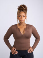 Brown Long sleeve top - Second Skin