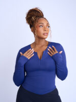 Navy Blue Long sleeve top - Second Skin - Image 3